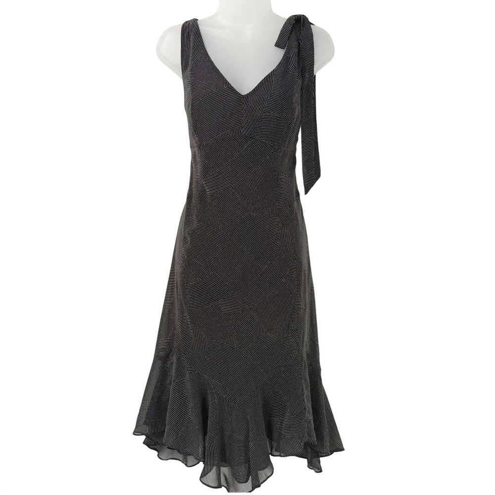 Vtg 90s y2k Ann Taylor LOFT Polka Dot pinup retro babydoll Dress Sz 10 office